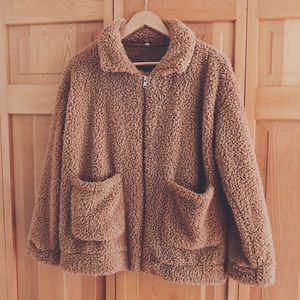 NWOT Burnt Orange Teddy Jacket